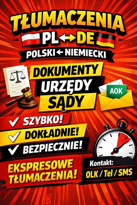 TŁUMACZENIA PL  DE | SZYBKO | DOKŁADNIE | Dokumenty / Urzędy / Sądy