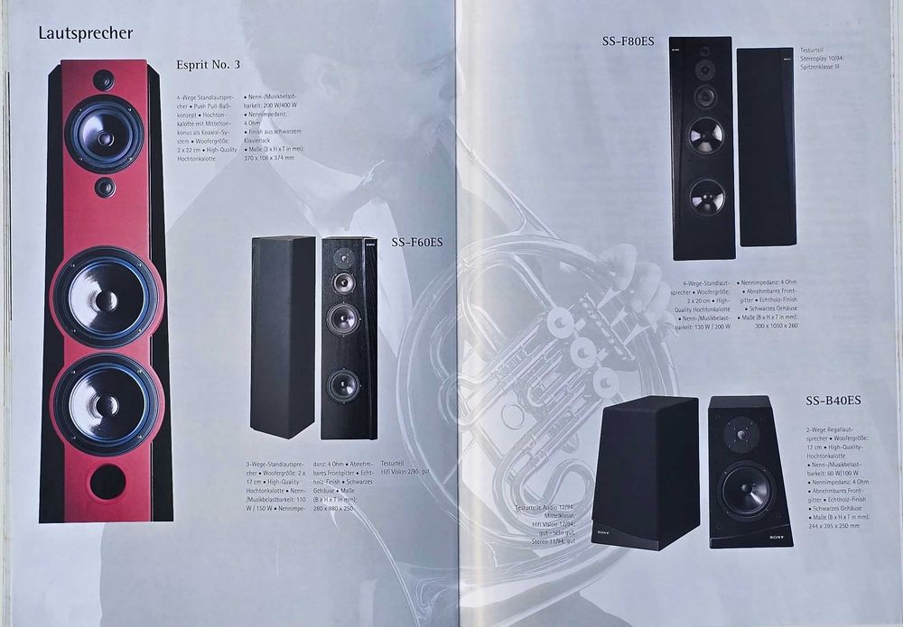 katalog/prospekt SONY ES - High End HiFi Komponenten 1995/199
