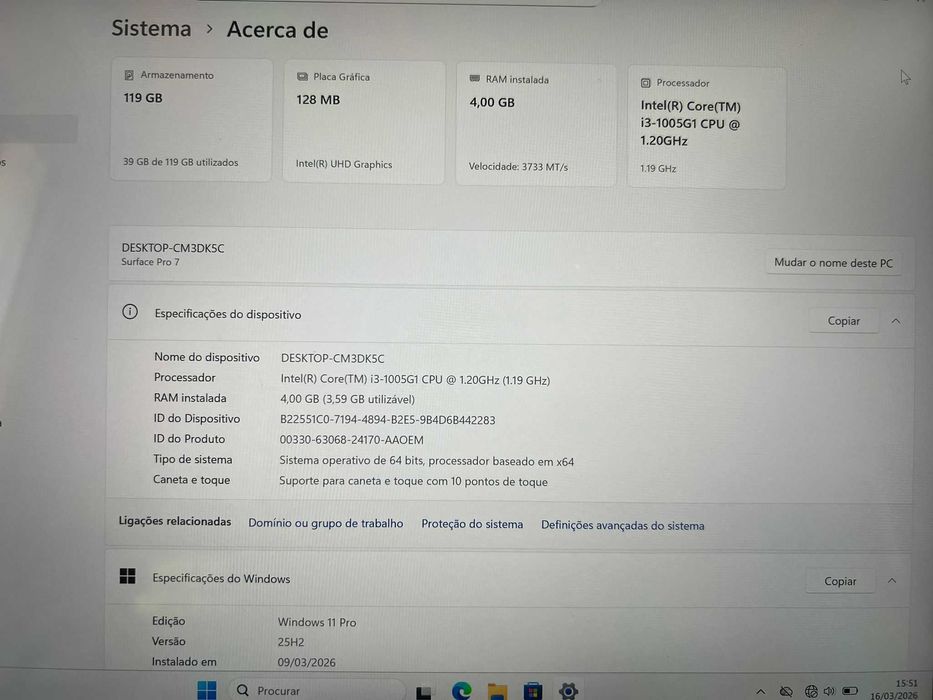 Microsoft Surface Pro 7 – Prateado (Windows 11 Pro) + Capa Teclado