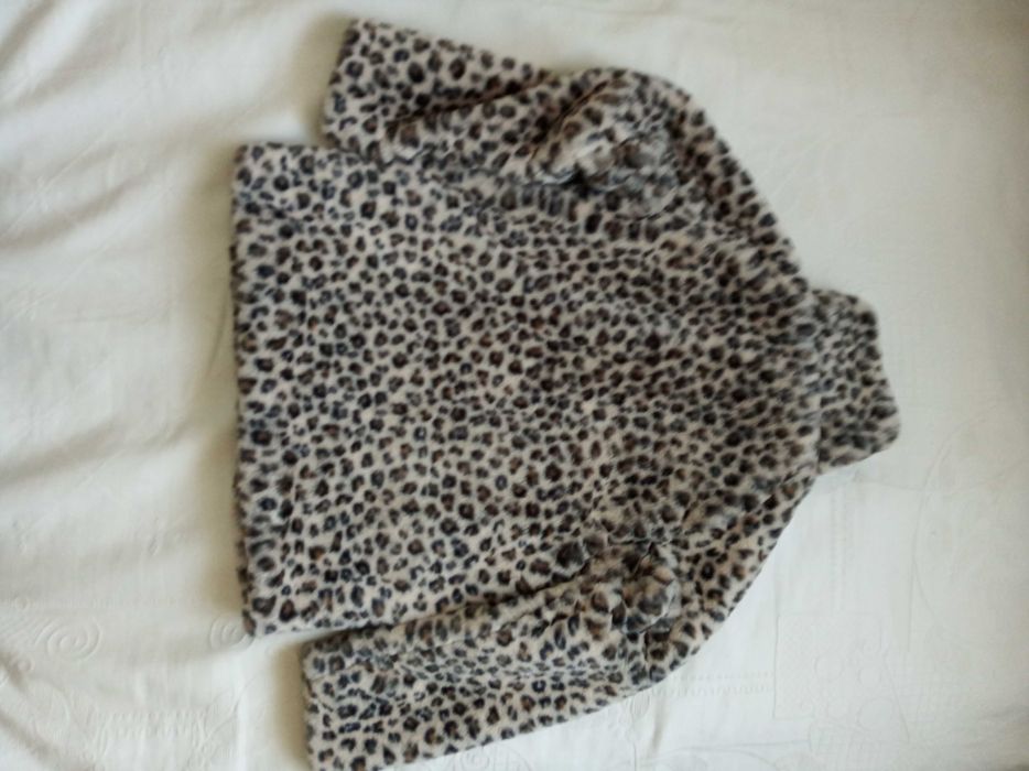 Dziewczęca kurtka wiosenna - futerko w panterkę Name it, r.128 (8 lat)