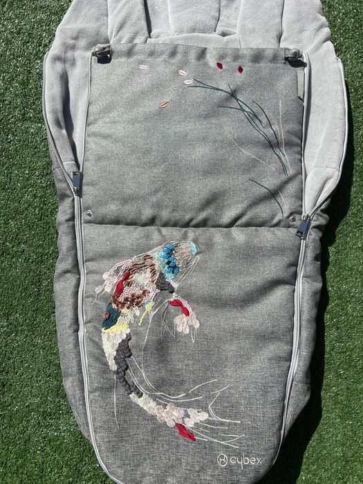 Конверт Cybex в прогулку сірий з рибкою