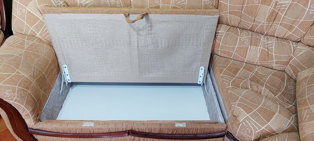 Kanapa rozkładana Narożnik 3-częściowy z funkcją spania + schowek + fo