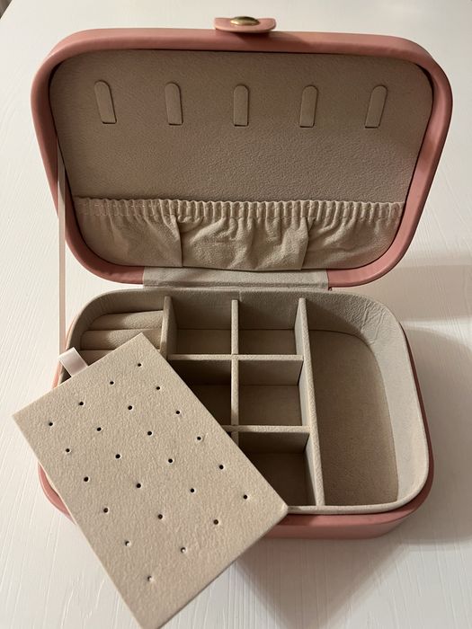 Kuferek na biżuterię etui organizer skórzany