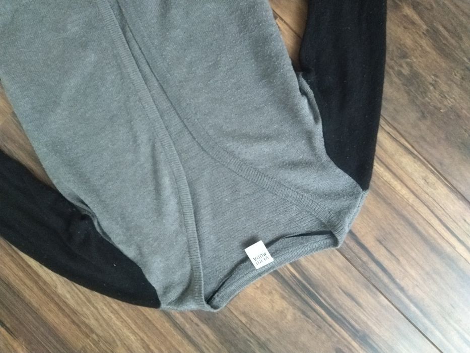 Vero moda szaro czarny sweter ciepła narzutka waterfall kardigan s 36