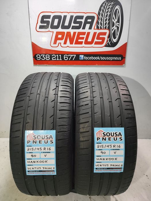 2 pneus semi novos Hankook 215/45R16Oferta dos portes