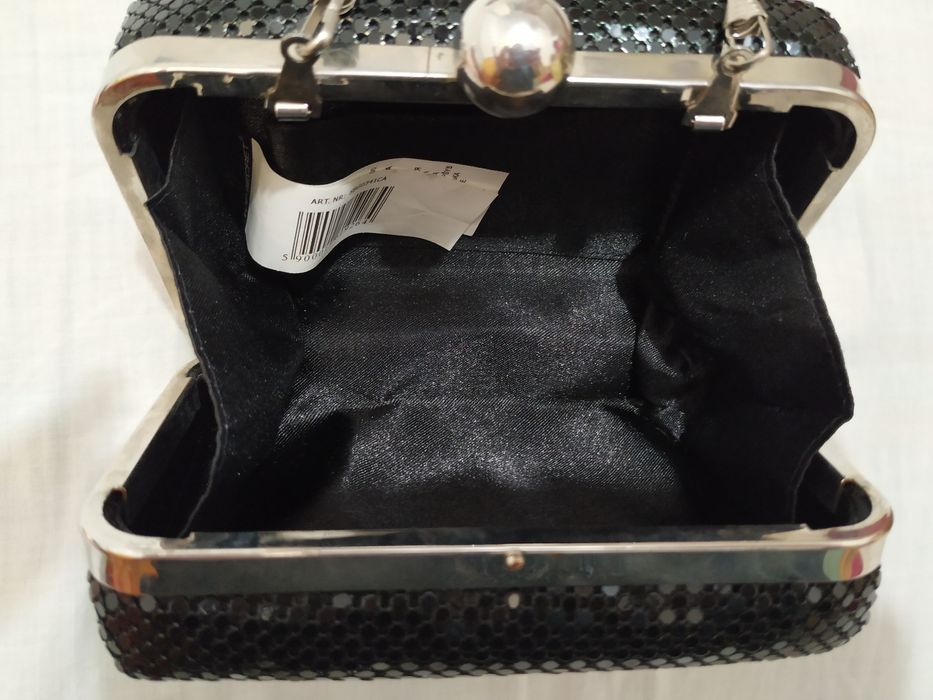 Torebka czarna metalowa koronka  Top Secret