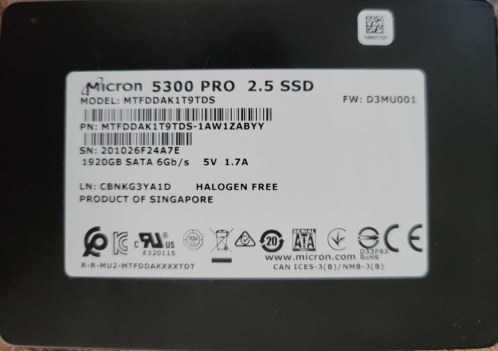 SSD Micron 5300 PRO 2.5" 1920GB / 1.92TB SATA