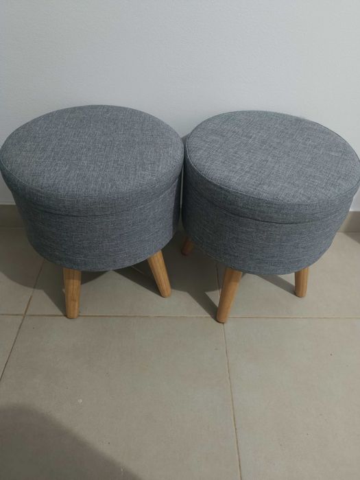 Vendo baú cinza novo em perfeitas condições de uso.