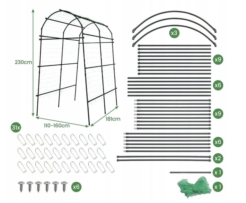 Pergola turystyczna 230cm regulowana do namiotów kampingu