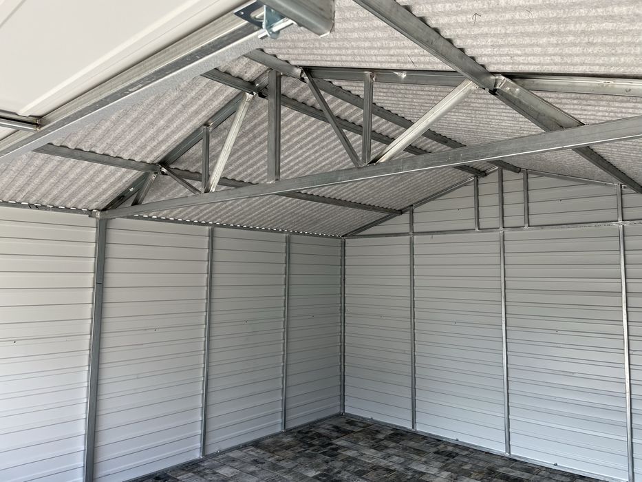 Producent. Garaż blaszany 5x5, antracyt, grafit mat. PROFIL ZAMKNIĘTY.