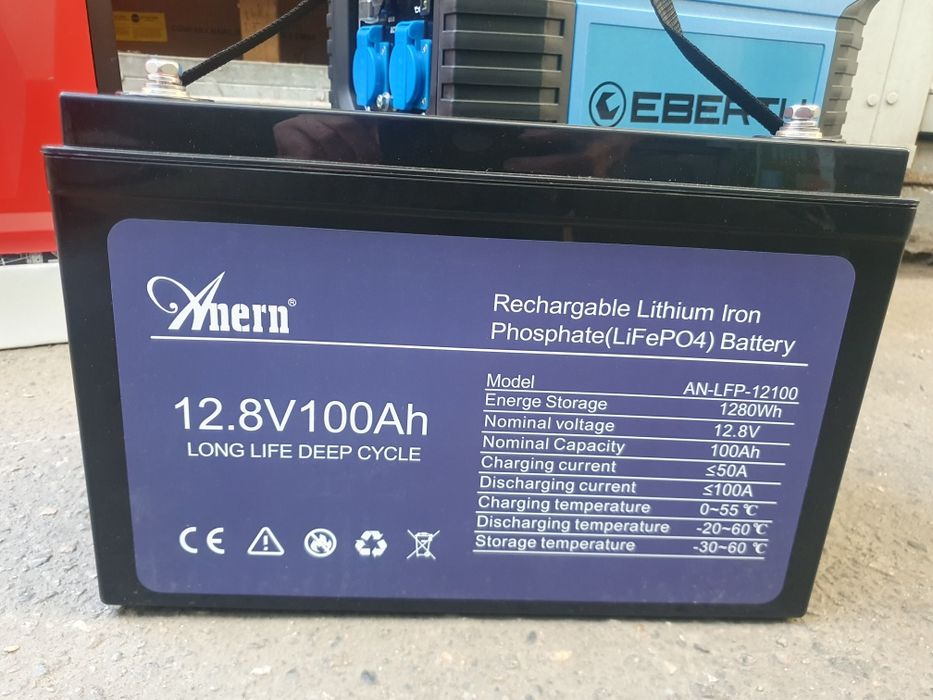 Аккумулятор Anern 12.8v 100ah LiFePO4/литий железо фосфат Новый