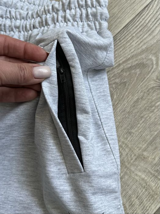 Спортивні штани nike трикотаж двохнитка на резинці xl xxl сірі меланж однотонні найк