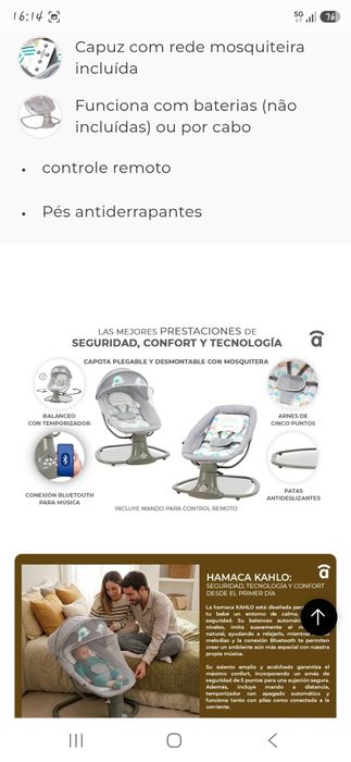 Espreguiçadeira Baloiço de Bebé