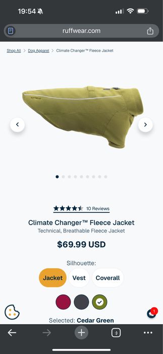 Ruffwear climate changer fleece jacket, флісова куртка для собак M