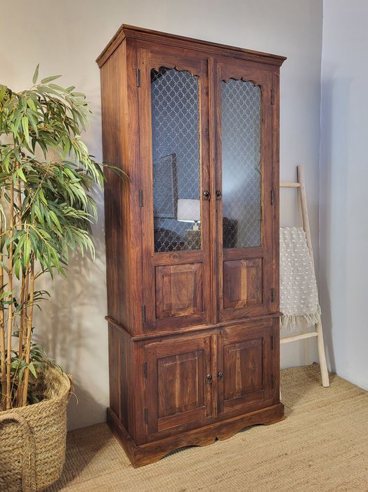 vitrine, armario, louceiro, estante, indiano, rustico