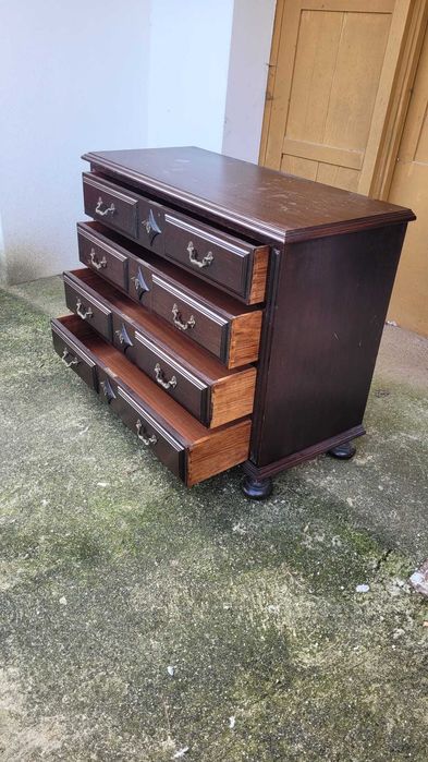 Cómoda Antiga Madeira Robusta 4 Gavetas