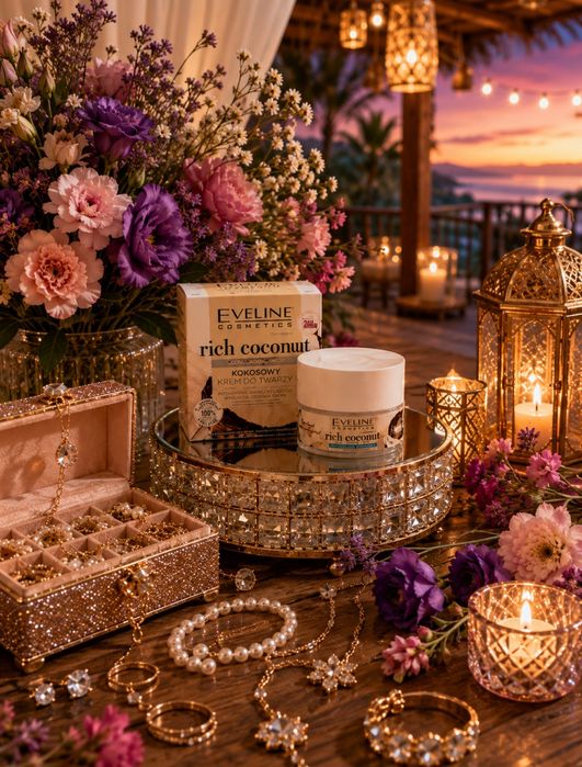 Krem Eveline Rich Coconut multi-nawilżający kokosowy krem do twarzy 50ml