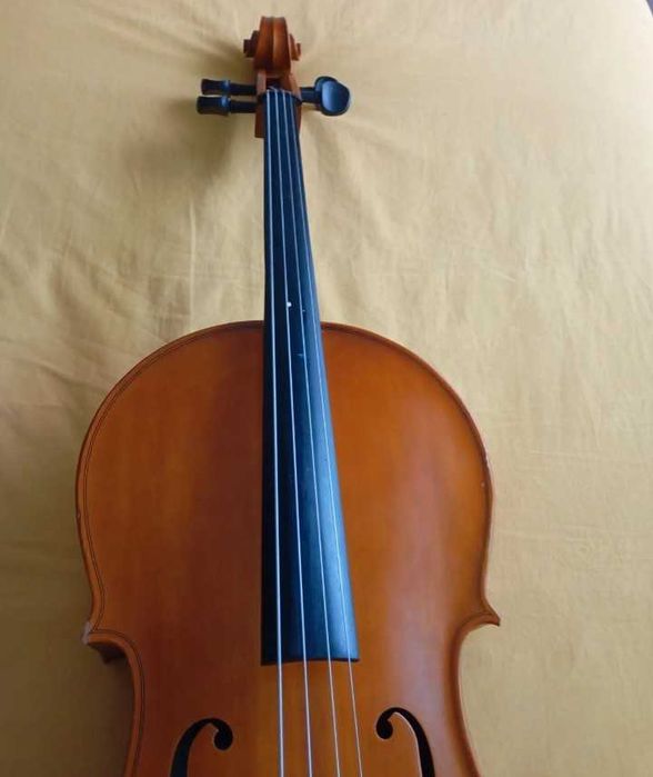 Vendo violoncelo tamanho 1/2, em bom estado geral, com alguns sinais normais de utilização, mais arco, capa protetora da Rapsody e fita.