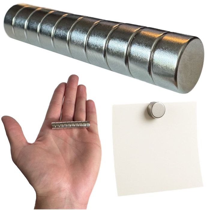 Magnesy neodymowe 10x5 mm 10 sztuk walcowe okrągłe MOCNE super CENA