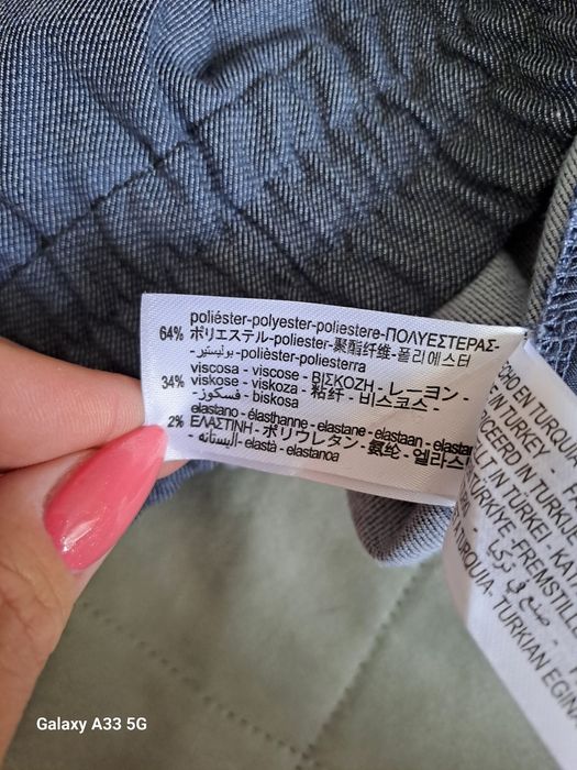 Spodnie joggery ze ściągaczami indygo Zara XL