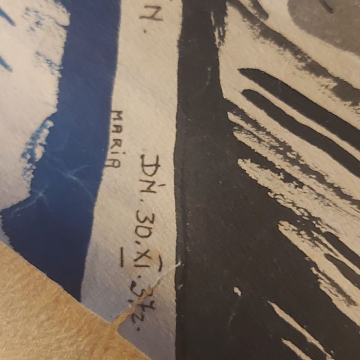 Obraz malowany na papierze z 1937 roku
