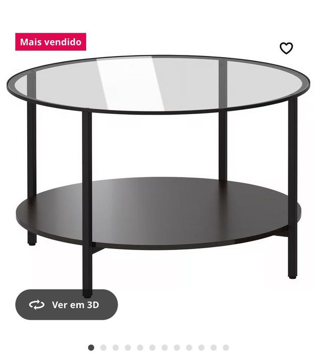 Mesa redonda de apoio de vidro Ikea