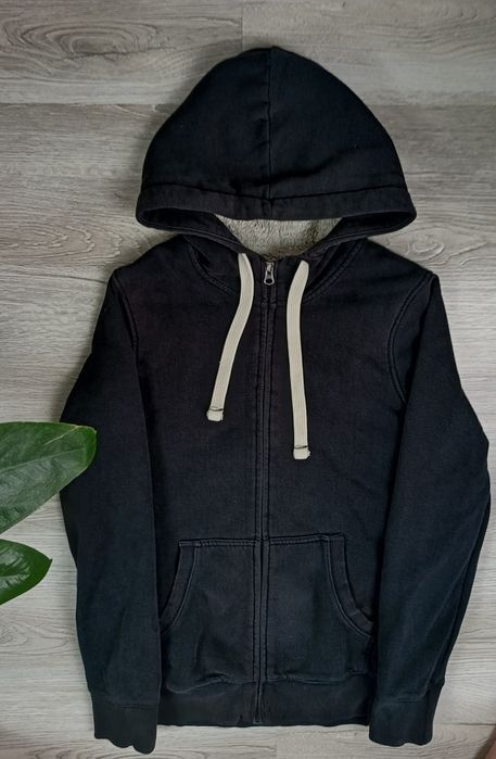 Bluza na zamek z kapturem Basic czarna rozmiar S stan bardzo dobry