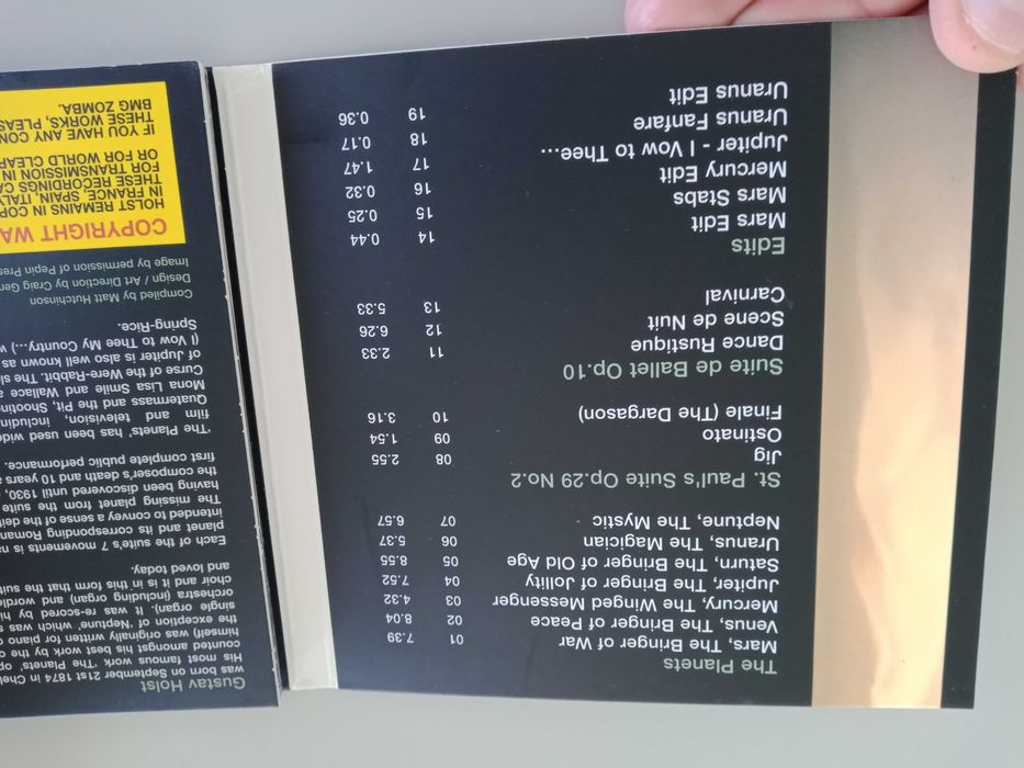 Gustav Holst - The Planets (CD muito raro, não comercial, clássica)