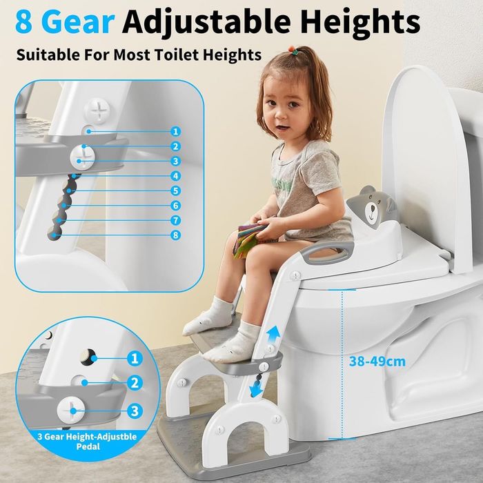 Nakładka WC ze Schodkami – trenażer toaletowy 2 w 1 dla dzieci