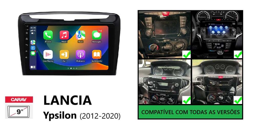(NOVO) Rádio 2DIN LANCIA Ypsilon • (2003 a 2020) • Android [4+64GB]
