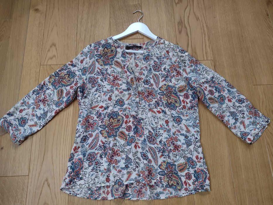 Bluzka w kwiaty Zara Basic, rozm. L, śliczna!