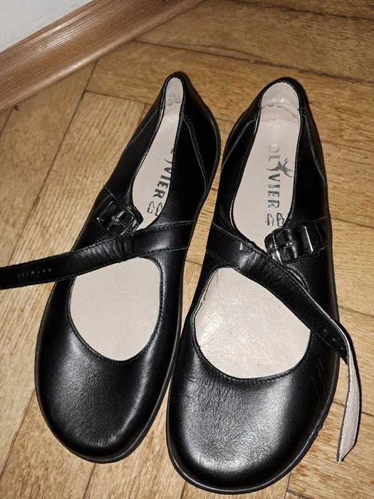 Skórzane baleriny na pasek Olivier barefoot 40/41 wkładka 26 cm
