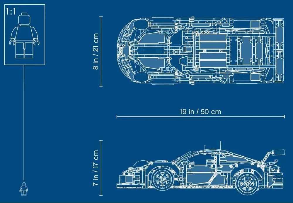 ‼️У КОРОБЦІ‼️Конструктор Porsche 911 RSR Technic / 42096 / Lego 1в1 /