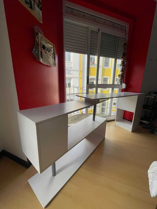 HOMCOM Secretária de Canto Giratória 360º