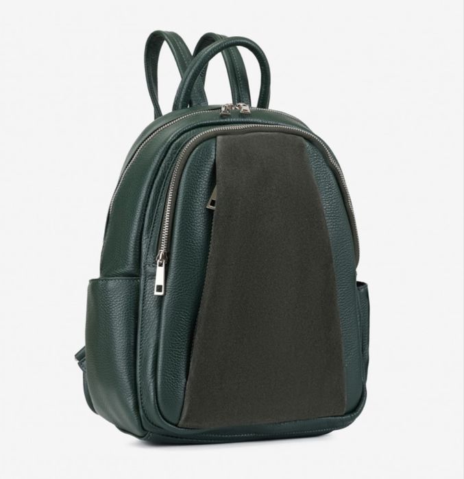 Virginia Conti рюкзак темно-зелений замш Кожаный рюкзак зеленый тауп