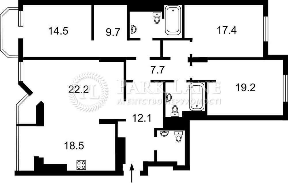 3-кімнатна квартира за адресою вул. Кудряшова (площа 141 м²) - Atlanta.ua - фото 3