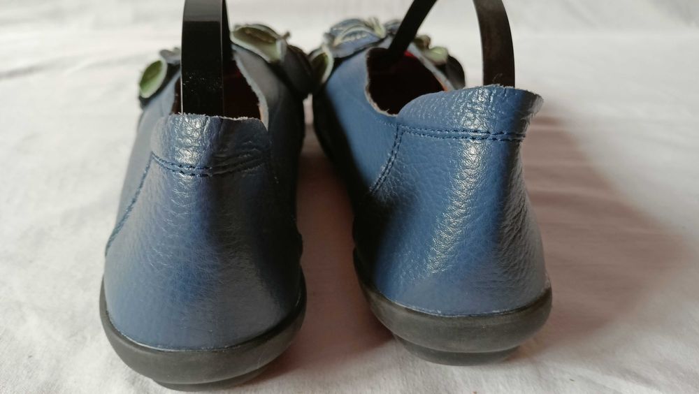 Balerinki skórzane roz. 37 - dł. wkł.23,5 cm- skóra- nowe