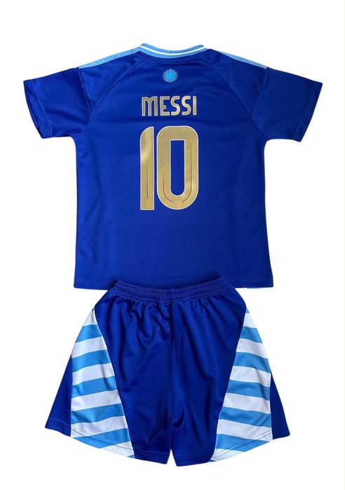 Дитяча футбольна форма Messi Argentina Мессі збірна Аргентини, виїзна форма. Преміум якість! Вишиті логотипи! Футболка + шорти!