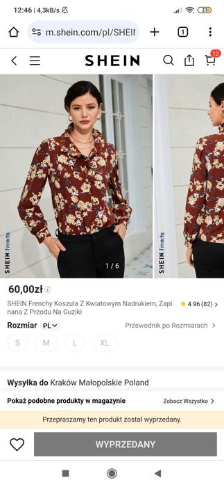 Elegancka vintage koszula parisian classy retro