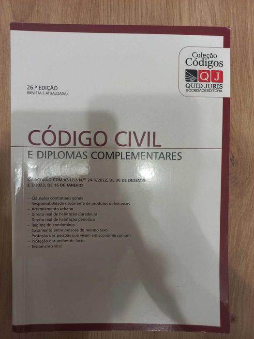Código Civil e Diplomas Complementares 26º Edição