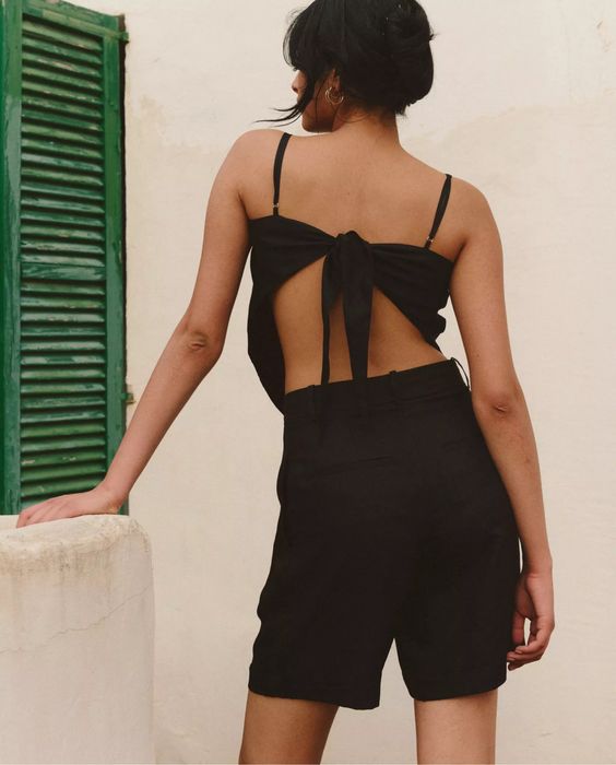 LOVLI SILK czarne bermudy z jedwabiu #NO. 81 NOWE