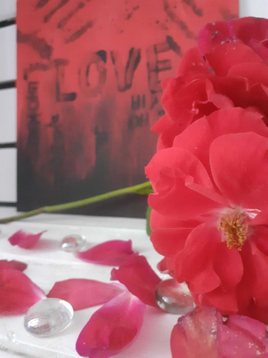 Obraz  na płótnie abstrakcyjny z elementami koreańskiego