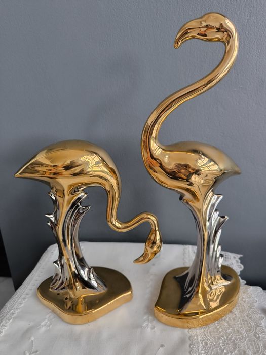 Flamingi ,porcelana,złoto.Italy.