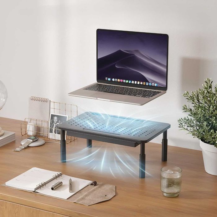 Stojak na monitor BONTEC z szufladą 3 poziomy wysokości 20 kg