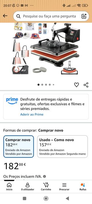Prensa térmica multifuncional 8 em 1 VEVOR heat press sublimação personalização