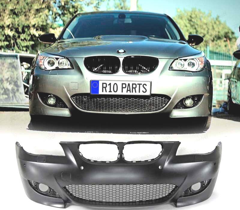 KIT CARROÇARIA BMW E60 03-07 LOOK M5 PDC SRA DUPLA SAIDA + NEVOEIROS