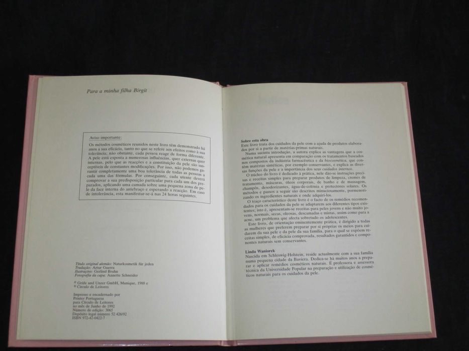 Livro Cosmética Natural Linda Waniorek