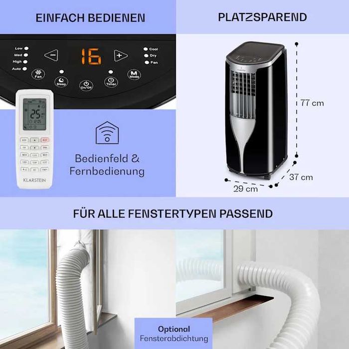 Мобильный кондиционер охладитель фреон Klarstein New Breeze ECO 10000 BTU