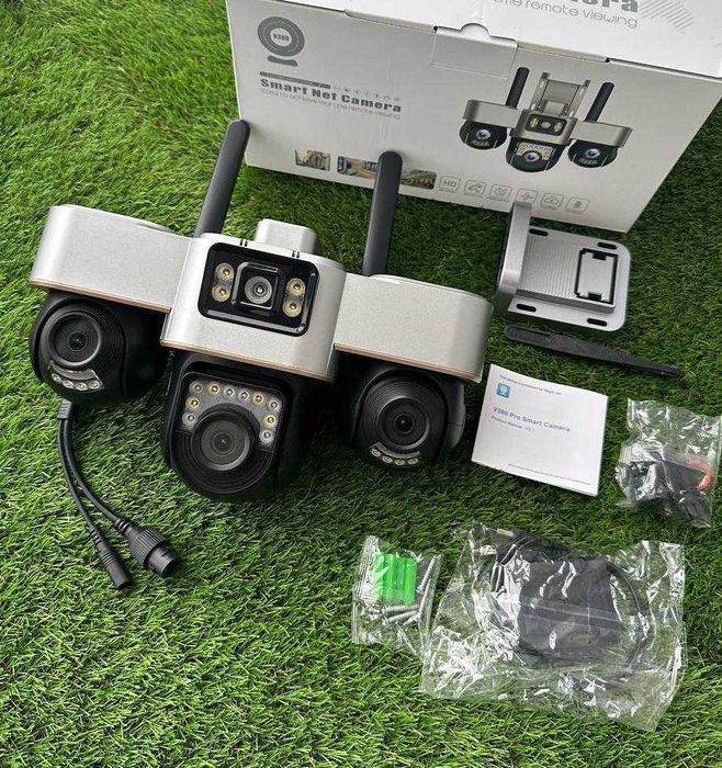 Тройная Wifi камера видеонаблюдения с PTZ боковыми линзами SC30