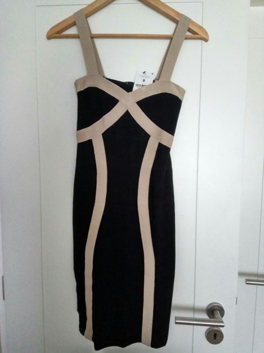 Vestido novo Blanco - preto e beje